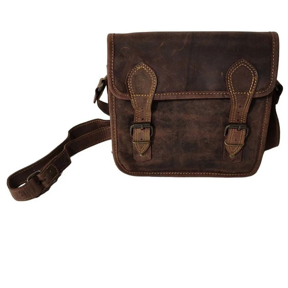 Le Papillon Handbags - Le Papillon Brown Faux Leather Crossbody Messenger Bag Purse Handbag NEW
